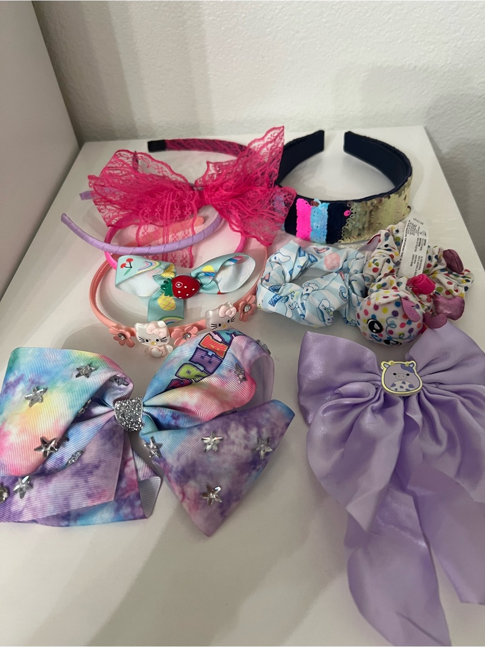 Kids Hair Accessory Set - Lavender, Pink & Multicolor Bows and Headbands